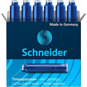 Naboje Schneider krótkie 6szt niebieskie